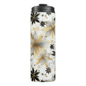 Bouteilles Isothermes Bold Black and Gold Abstract Floral (Devant)