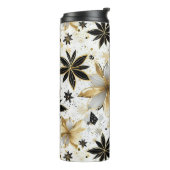 Bouteilles Isothermes Bold Black and Gold Abstract Floral (Tourné sur la gauche)