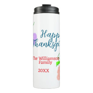 Bouteilles Isothermes Bon thanksgiving bleu violet rose ajouter famille