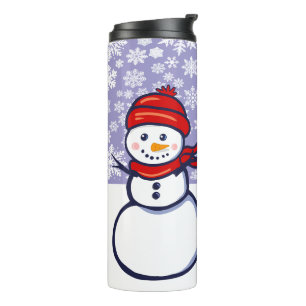 Bouteilles Isothermes Bonhomme de neige et flocons de neige Dessous de v