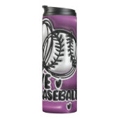 Bouteilles Isothermes Bonnet gonflé 3D - Baseball Peace Love (Tourné sur la droite)