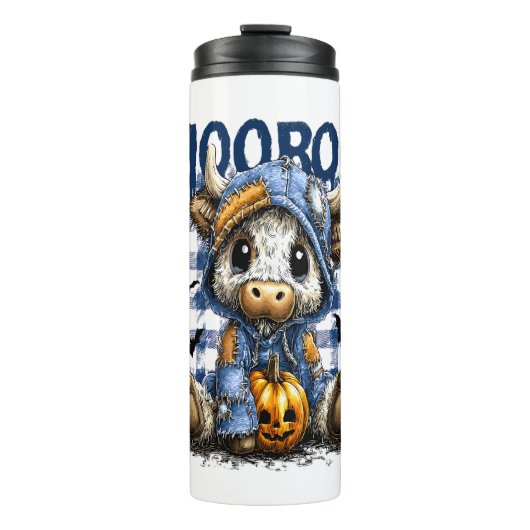 Bouteilles Isothermes Boo Halloween Vache Éffrayante Highland (Devant)