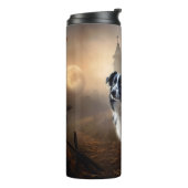 Bouteilles Isothermes Border Collie Halloween Effrayant (Tourné sur la gauche)