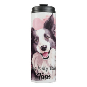 Bouteilles Isothermes Bordure Collie Chien Est Mon Valentin Personnalisé