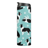 Bouteilles Isothermes Bordure Collie et Empreinte de patte (Tourné sur la droite)