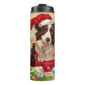 Bouteilles Isothermes Bordure Collie Gîtes : Noël festif (Devant)