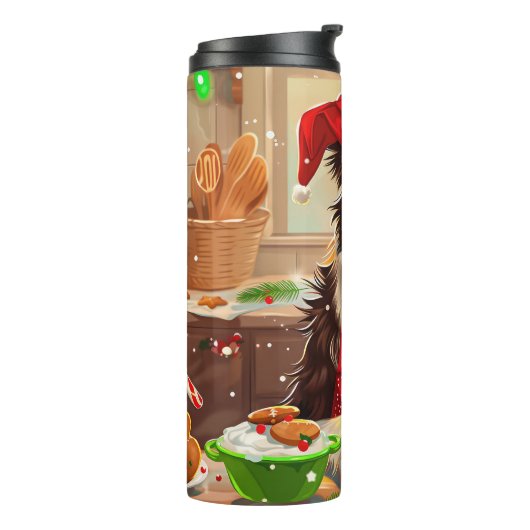 Bouteilles Isothermes Bordure Collie Gîtes : Noël festif (Tourné sur la gauche)