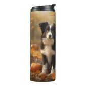 Bouteilles Isothermes Bordure Collie Puppy Automne Citrouille de plaisir (Tourné sur la gauche)