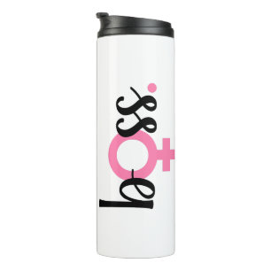 Bouteilles Isothermes Boss Lady à la mode Typographie moderne rose noir