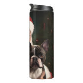 Bouteilles Isothermes Boston Terrier avec Noël Festif du Père Noël (Tourné sur la droite)