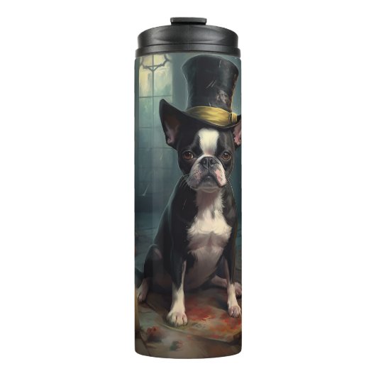 Bouteilles Isothermes Boston Terrier Citrouille Halloween effroi (Devant)