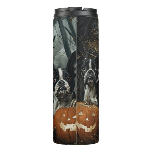 Bouteilles Isothermes Boston Terrier Halloween nuit chien délice (Dos)