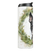 Bouteilles Isothermes Boston Terrier Noël Wreath Festive Pup (Tourné sur la gauche)