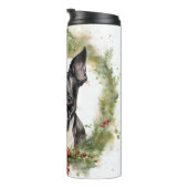 Bouteilles Isothermes Boston Terrier Noël Wreath Festive Pup (Tourné sur la droite)