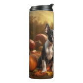 Bouteilles Isothermes Boston Terrier Puppy Automne Citrouille de plaisir (Tourné sur la gauche)