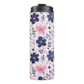 Bouteilles Isothermes Botanical Pink And Blue Flowers Nature Print (Devant)