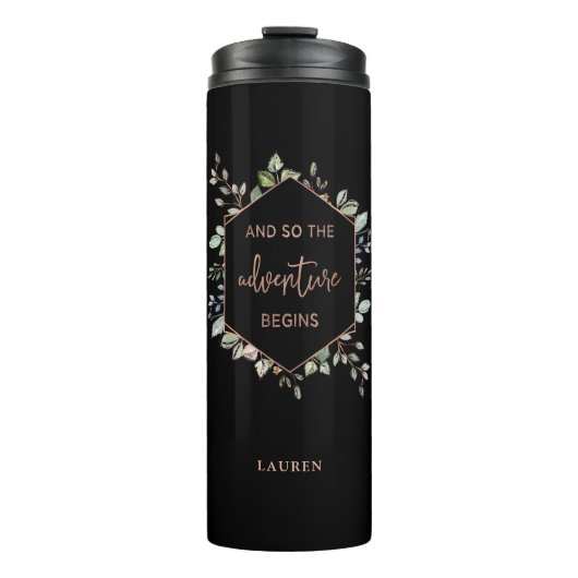 Bouteilles Isothermes Botanique d'or rose | Le devis Aventure Commence (Devant)