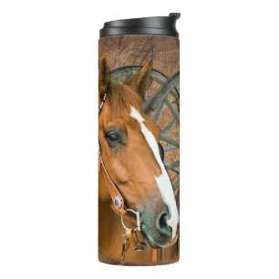 Bouteilles Isothermes Bottes de cowboy de cheval roue de chariot tournes