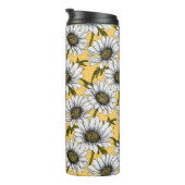 Bouteilles Isothermes Bouches blanches, fleurs sauvages sur jaune (Tourné sur la droite)