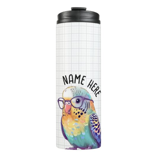 Bouteilles Isothermes Boucle Nerdy Budgie personnalisable (Devant)