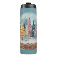 Boule à neige forêt colorée arbre de Noël