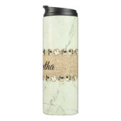 Bouteilles Isothermes Boule de diamant en marbre vert (Tourné sur la droite)