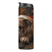 Bouteilles Isothermes Bouledogue avec éclairages de Noël de vacances (Tourné sur la droite)
