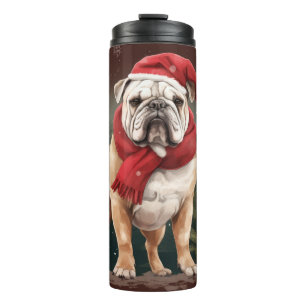 Bouteilles Isothermes Bouledogue dans la neige de Noël