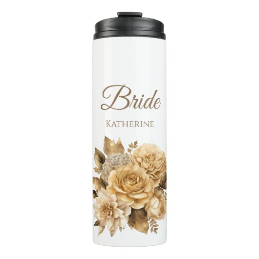 Bouteilles Isothermes Bouquet-Bride de fleurs neutres- (Devant)