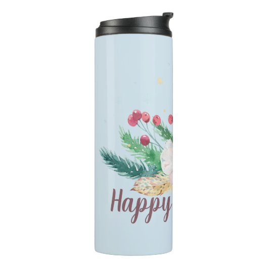 Bouteilles Isothermes Bouquet d'hiver Boho personnalisable (Tourné sur la gauche)