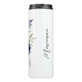 Bouteilles Isothermes Bouquet floral bleu et blanc (Dos)