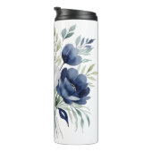 Bouteilles Isothermes Bouquet floral bleu et blanc (Tourné sur la droite)