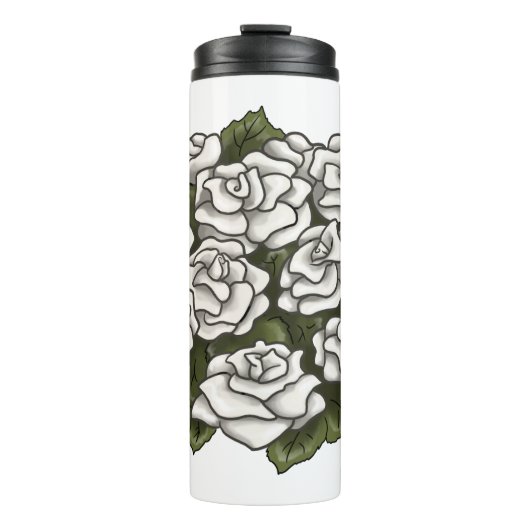 Bouteilles Isothermes Bouquet Rose blanche (Devant)