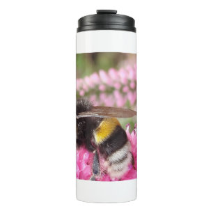 Bouteilles Isothermes Bourdon sur fleurs roses 