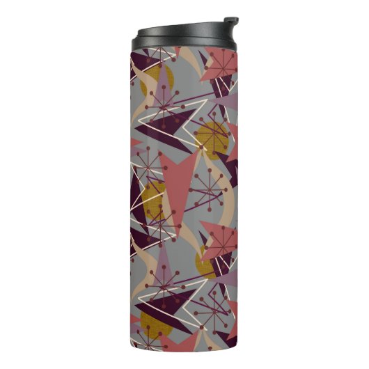 Bouteilles Isothermes Bourgogne, Corail, Starburst | Rétro atomique (Tourné sur la gauche)