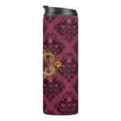 Bouteilles Isothermes Bourgogne et or Paris Gemstone Damask (Tourné sur la droite)