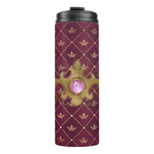 Bouteilles Isothermes Bourgogne et or Paris Gemstone Monogram