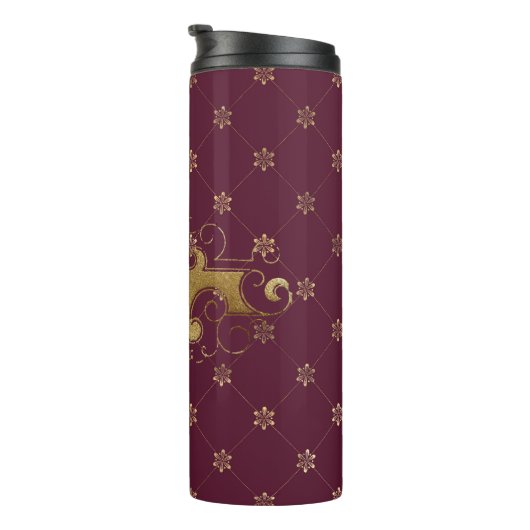 Bouteilles Isothermes Bourgogne et or Paris Gemstone Monogram (Tourné sur la droite)