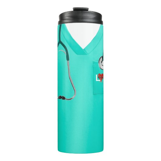 Bouteilles Isothermes Boutons Médicales ornés de fleurs (Devant)