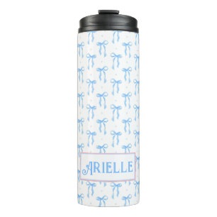 Bouteilles Isothermes Bow bleu coquette customisé