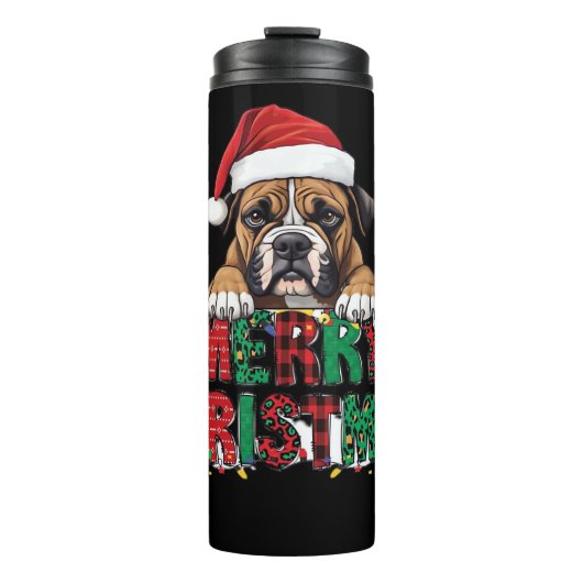 Bouteilles Isothermes Boxer - Merry Christmas Dog Oversized T-Shirt (Devant)