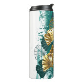 Bouteilles Isothermes Branche avec Feuilles d'or Ginko Biloba (Tourné sur la gauche)