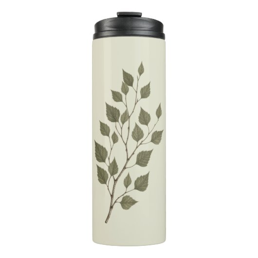 Bouteilles Isothermes Branche de bouleau vert vintage (Devant)