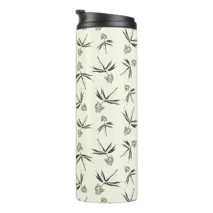 Bouteilles Isothermes Branches vertes sur crème - motif sans soudure