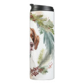 Bouteilles Isothermes Bretagne Espagnol Noël Wreath Festive Pup (Tourné sur la droite)