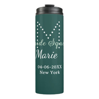 Bouteilles Isothermes Bride squad add name monogram bridesmaid blue