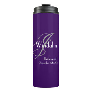 Bouteilles Isothermes Bridesmaid Cadeau Mariage Moderne Monogramme Nom C