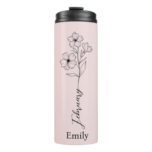 Bouteilles Isothermes Bridesmaid Primrose Fleur du mois de naissance fév (Devant)