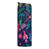Bouteilles Isothermes Bright Colorful Chaotic Floral Blue Personalised (Tourné sur la droite)