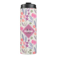 Bright Pastels motif floral avec Monogramme